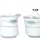 Vintage Style House Corsage Creamer & Sugar Bowl w/ Lid
