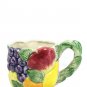 Fitz and Floyd Ironstone Mug Cup Embossed Fruit Pattern 12 Oz
