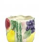 Fitz and Floyd Ironstone Mug Cup Embossed Fruit Pattern 12 Oz