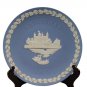 Vintage Blue Jasperware Tower of London Round Plate 8" Christmas 1973