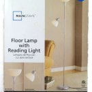 Mainstays Floor Lamp with Reading Light 3 Way Switch Silver Finish 72"