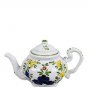Anna Maioliche White Ceramic Multi Floral Teapot Italy Handpainted  MCM 48 0z