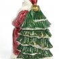 Vtg 1990 Fitz & Floyd OMNIBUS OCI Small Santa w/ Tree Lidded Trinket Candy Jar