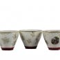 Victorian Dancing Couple Floral 3 Teacups Cups 4 Saucers Lusterware Japan 6 Oz