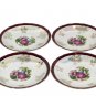 Victorian Dancing Couple Floral 3 Teacups Cups 4 Saucers Lusterware Japan 6 Oz