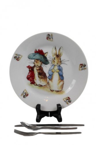 Frederick Warne Beatrix Potter Peter Rabbit Child Plate and Fork, Spoon & Knife