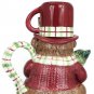 Fitz and Floyd Snack Therapy Christmas Bear Teapot Hat Cup Lid Cocoa for One