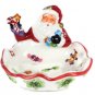 Noble Excellence Signature Home Collection  Ceramic Santa Candy Bowl 10"