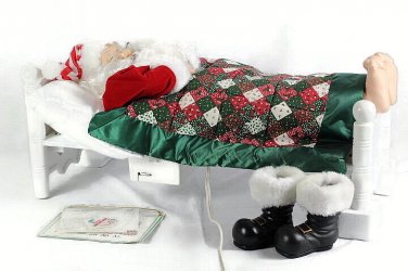 Telco 1999 Creations Motionettes Sleeping Snoring Whistling Santa Large 21"