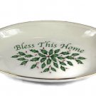 Lenox Holiday Bless This Home Oval Bread Tray Holy Berries Dimension Coll 11"