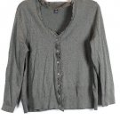 Chaps Gray Women's Cardigan Sweater Full Front Button Closure Size 2X 023