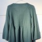 Autre Ton Green Women's Peplum Knit Sweater Front Button Long Sleeve Size  022