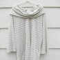 Style&Co Women's Blouse Long Sleeve Metallic Striped Gray White Size XL 002