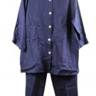 David Dart Blue Women's 2 Piece Set Pant & Button Up Blouse Top 1X 023 David Dart Blue Women's 2 Piece Set Pant & Button Up Blouse Top 1X 023