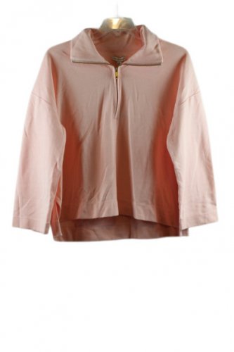 Free Assembly Pink Women's Sweatshirt Front Zip Up Closure XXL 022