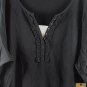 St John's Bay Black V-Neck 3/4 Sleeve Women's Top Pullover 2X 010