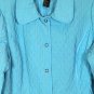 Requirements Blue Quilted Pattern Women's Light Coat Jacket Button Close 2X 024
