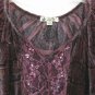 Unity World Wear Women's Peasant Paisley Boho Bell Sleeve Burgundy Tunic Top 047