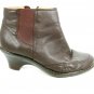 Softspots Women's Ankle Boots Low Heels Soft Brown Leather Side Zipper 9.5 Wide