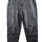Arizona Jean Black Women's Denim Baggy Ripped Jeans High Rise Size 17 045