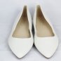 CZZPTC Women's White Ballet Flats Man Made Slip On Pointed Toe 9.5 M