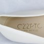 CZZPTC Women's White Ballet Flats Man Made Slip On Pointed Toe 9.5 M