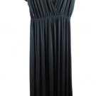 Amazon Essentials Black Maxi Dress for Women V-Neck & Stretch Waist Size 1X 038