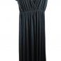 Amazon Essentials Black Maxi Dress for Women V-Neck & Stretch Waist Size 1X 038