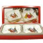Set of 2 Mikasa White Chelsea Candy Dish Tray Christmas Cheer Bone China 4 1/2"