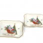Set of 2 Mikasa White Chelsea Candy Dish Tray Christmas Cheer Bone China 4 1/2"