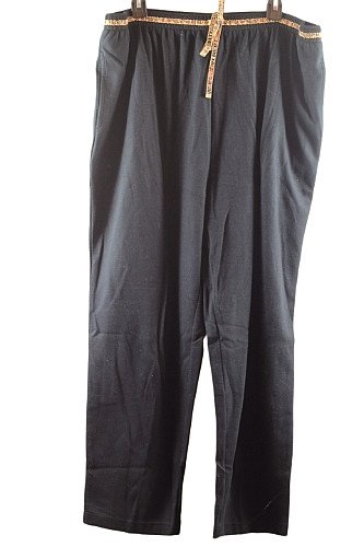 Bechamel Black Women's Casual Stretch Pull On Pants Elastic Waist Tie Large 047