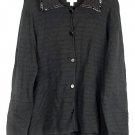Charter Club Black Women's Cardigan Collared Sweater Full Front Buttons 1X 027 Charter Club Black Women's Cardigan Collared Sweater Full Front Buttons 1X 027