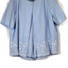 Elisabeth by Liz Claiborne Blue Women's Shorts 2 Piece Embroidered Set 18 004 Elisabeth by Liz Claiborne Blue Women's Shorts 2 Piece Embroidered Set 18 004