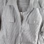 Sag Harbor White Striped Women's Top Blouse Collared 2X 060