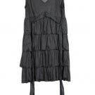 Elle Black Women's Sleeveless Short Dress Layered Tie Waist Large XL 021