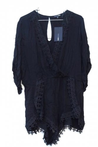 Fashion Nova Black Women's Selfless Romper Lace Trim Size 3X   018