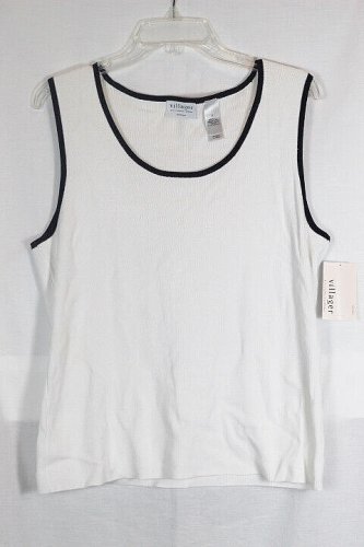 Villager by Liz Claiborne White Women's Pullover Sleeveless Tank Top Size 2 035W