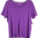 St John's Bay Purple Women's Casual Shirt Short Sleeve 2X 025