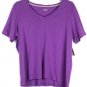 St John's Bay Purple Women's Casual Shirt Short Sleeve 2X 025