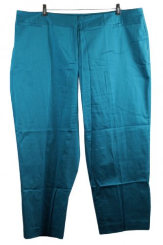 Ruby Rd Blue Womens Pants Front Zip Button Closure 20W 058