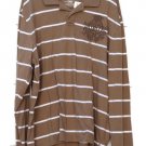 Aeropostale Brown White Striped Men's Long Sleeve Shirt Size XXL 007