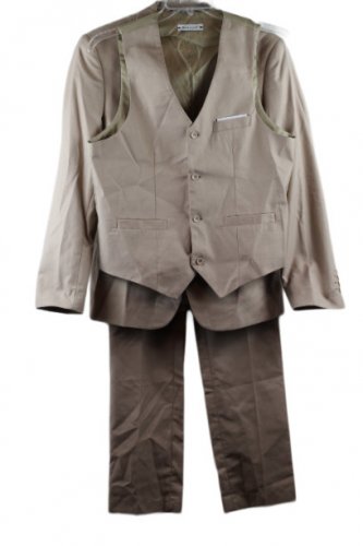 Wehilion Brown Men's 3 Piece Suit Pant Jacket Vest Small 001