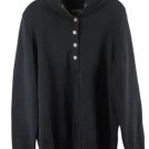 Lauren Ralph Lauren Black Women's Stretch Sweater Half Button Mock Neck 2X 055