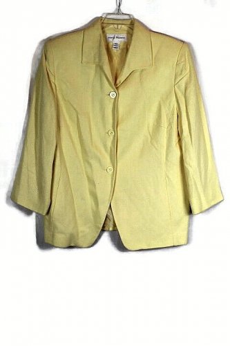 Rena Rowan Yellow Women's Career Blazer Button Up Front Closure 16W 033