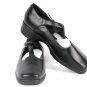 24 Hour Comfort Tracy Women's T Strap Black Leather Shoes Wide Width 6.5W