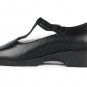 24 Hour Comfort Tracy Women's T Strap Black Leather Shoes Wide Width 6.5W