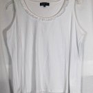 Jones New York White Women's Sleeveless Top Blouse Pullover Size 2X 009 Jones New York White Women's Sleeveless Top Blouse Pullover Size 2X 009
