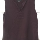 Kasper Women's Dark Brown Sequin V Neck Tank Top Sleeveless Size 8 Petite 014 Kasper Women's Dark Brown Sequin V Neck Tank Top Sleeveless Size 8 Petite 014