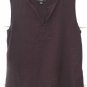 Kasper Women's Dark Brown Sequin V Neck Tank Top Sleeveless Size 8 Petite 014