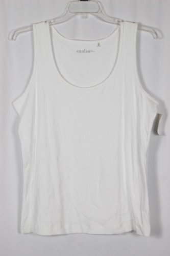 Caslon For Encore White Ribbed Women's Tank Sleeveless Size 2X 024